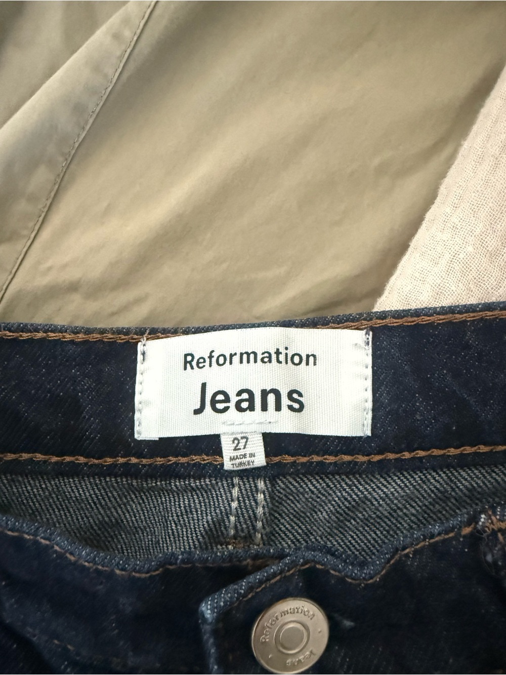 Reformation Cary High Rise Wide-Leg Jeans in Dark Blue - Picture 4 of 5